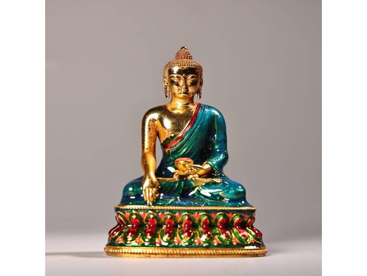Statue de Bouddha verte tibétaine, figurine, accessoires de décoration pour la maison