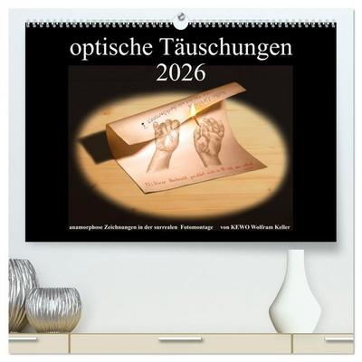 optische Täuschungen 2026 (hochwertiger Premium Wandkalender 2026 DIN A2 quer), Kunstdruck in Hochglanz