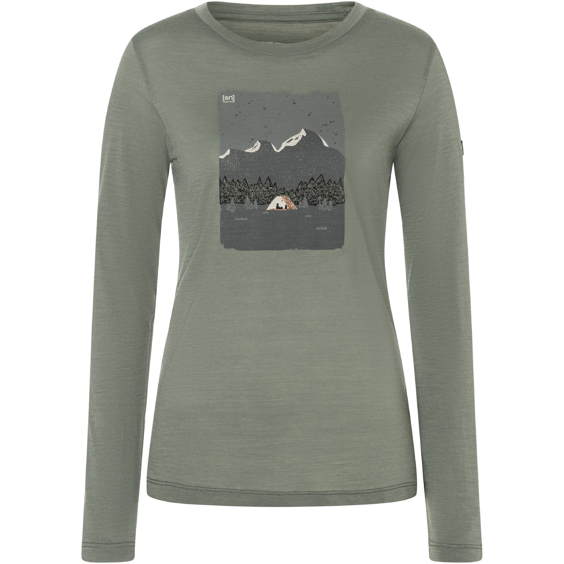 Super.Natural Outdoor Night Damen Longsleeves Merino oliv Größe XS Hautfreundlich Merinowolle