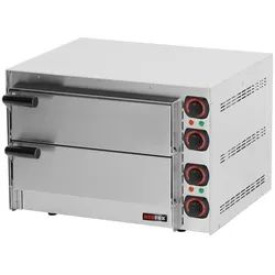 Gastro Pizzaofen Backofen Pizza Flammkuchen 230V 550x498x380mm 2 Kammern Timer