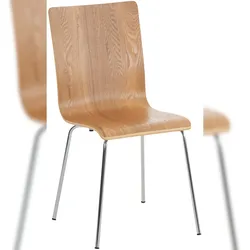 DELUKE Besucherstuhl TUNIS - Holz Eiche 43x47x87 cm | Besucherstühle Konferenzstuhl Wartezimmerstuhl Bürostühle Bürostuhl Konferenzraum Wartezimmer