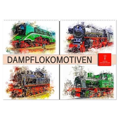 Beeindruckende Dampflokomotiven (Wandkalender 2026 DIN A2 quer), CALVENDO Monatskalender