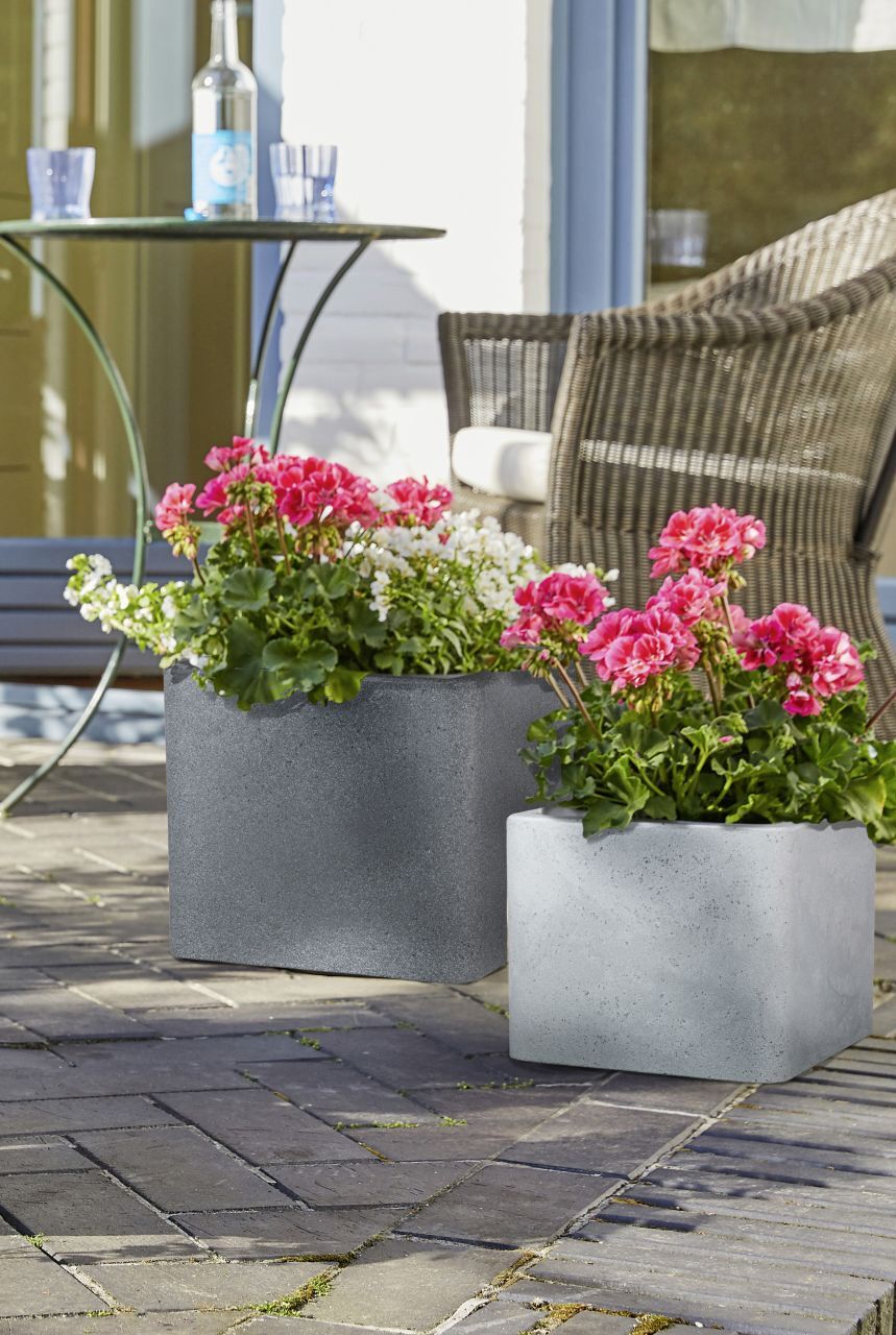 Scheurich Pflanzgefäß C-Cube High Serie 240 granit grau 70 cm