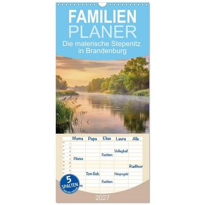 Familienplaner 2027 - Die malerische Stepenitz in Brandenburg mit 5 Spalten (Wandkalender, 21 x 45 cm) CALVENDO