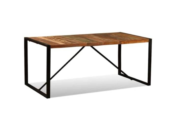 Esstisch Altholz Massiv 180 cm Industriestil Recyceltes Massivholz, Teak-Mango-Akazienholz, Stahlbeine, Vintage-Look, leichter Zusammenbau, Unikat