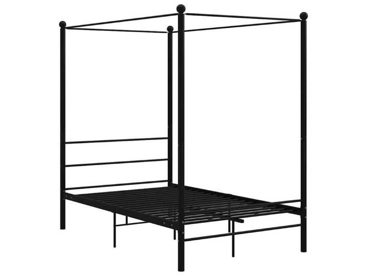 Luxe&Mode Structure de lit à baldaquin sans matelas noir 140x200 cm métal 2 ans garantie LV7969