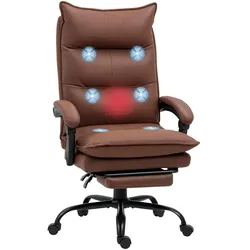 MASSAGE-BÜROSTUHL, Mikrofaser, Braun