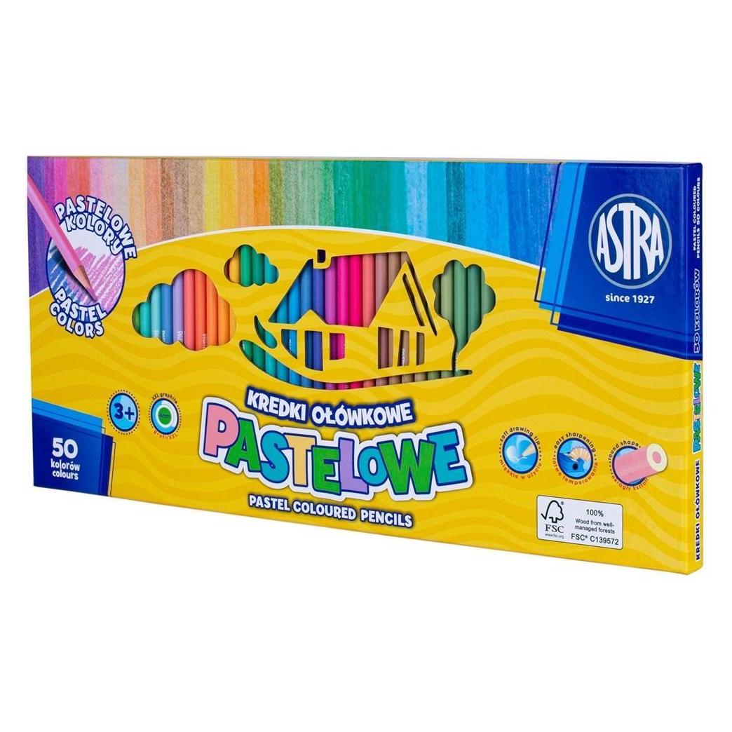 Astra Kredki pastelowe okrągłe 50 kolorów (50x) (312121004)