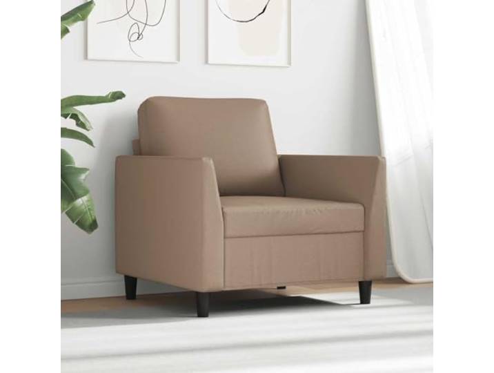 KTHLBRH Sessel Cappuccino 60 cm aus Kunstleder Modernes Design, Metallrahmen, Schaumgummi, max. Belastung 110 kg, leicht zu reinigen