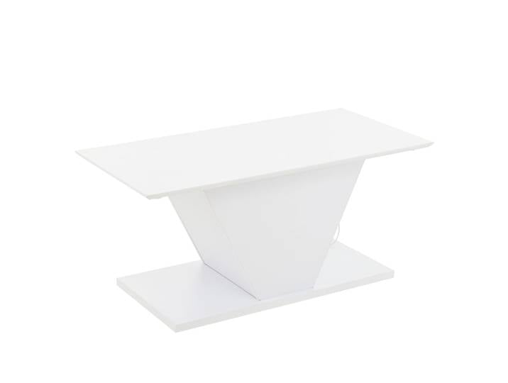 Table basse blanche laquée avec éclairage LED bleu