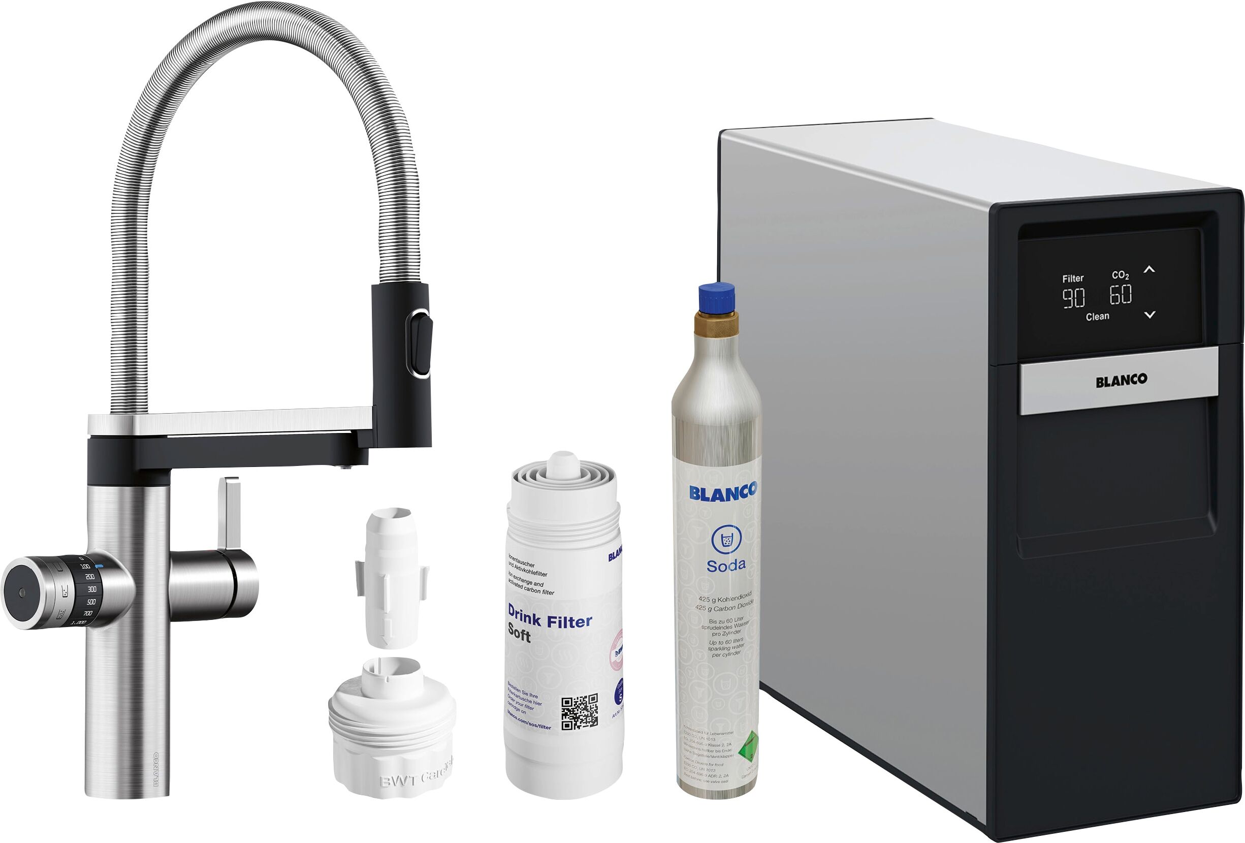 Elektrischer Wasserhahn BLANCO "drink.soda", silber (silberfarben), Wasserbereitergeräte, Elektrischer Wasserhahn