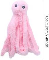 Friendly Fresh Finds Interactive Octopus Plush Cat Toy Bite Resistant & Teeth Cleaning pink