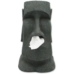 Winkee, Servietten, - Napkin Dispenser Moai Stone - Natural Stone Gray - Approximately 12 Inches Tall