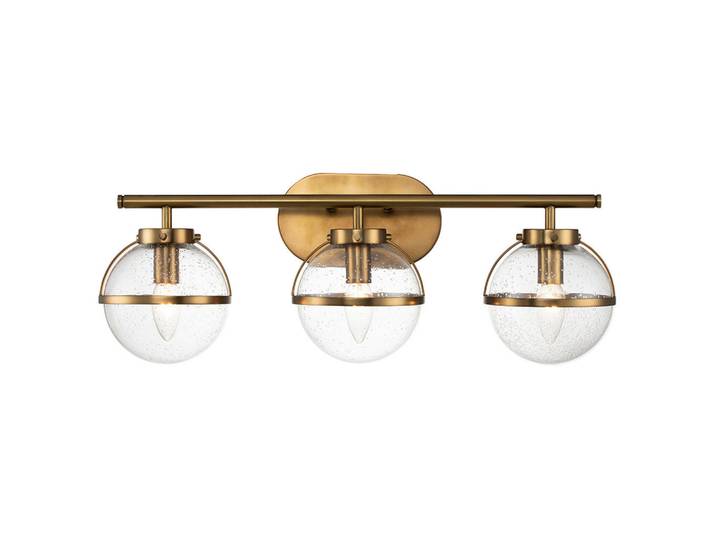 Elstead Lighting Badezimmer-Wandleuchte Elstead Hollis, Messingfarben, Metall, Glas, 60.0x23x19.3 cm, RoHS, Lampen & Leuchten, Innenbeleuchtung, Wandleuchten, Spiegelleuchten