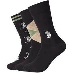 3er Pack camano Soft Christmas Socken in Geschenkbox Herren 9997 - black mix 39-42