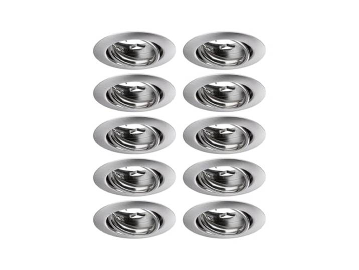 Paulmann 93399 Base encastrés LED rond max. 10 watts Spots encastrés Acier brossé lampe encastrée Métal spot de plafond GU10