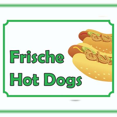HB-Druck Frische Hot Dogs Schild A5 (148x210mm)