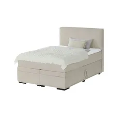 Boxi Boxspringbett mit Bettkasten Boxi Urban , beige , Maße (cm): B: 140 H: 125