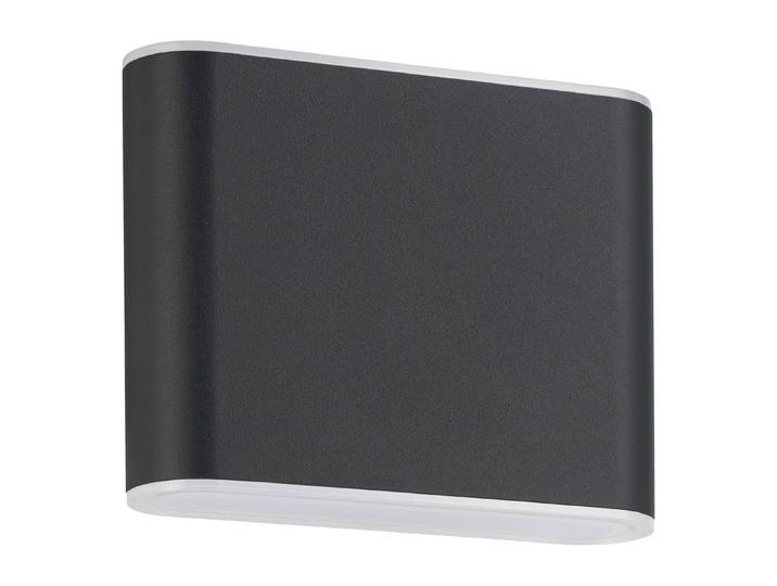 EGLO Wandleuchte Grutti Wandlampe, Außenlampe, Wand Außenbeleuchtung, Aluminium, IP65 , schwarz (grau), 2, H: 9cm, 1 Stk., Leuchten, Wand-/Deckenleuchte - L11,5 x H9 x AL5 cm - anthrazit - 2X2,9W inkl., Wandleuchte