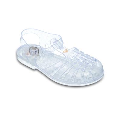 Sandale ROXY "Rg The Croisette", Jungen, Gr. 2(32), transparent (silber), Obermaterial: 98% synthetisches Tr/ 2% Metall, Futter 100% synthetisches Tr, Laufsohle: 100% synthetisches Tr., Schuhe Sandale
