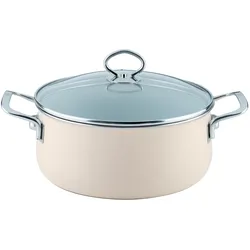 Riess Kasserolle m.Glasdeck. 24cm,4L, Pfanne + Kochtopf, Beige