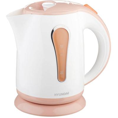 HYUNDAI Wasserkocher "VK102O", rosa (weiß, rosa), B:21cm H:21,5cm T:14,5cm, Wasserkocher, Kunststoff, Mittelanschluss 360, auswaschbarer Sedimentfilter
