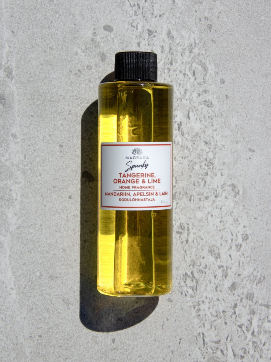 Magrada Organic Cosmetics Huisgeur Spunky Navulling Mandarijn, Sinaasappel & Limoen 200ml