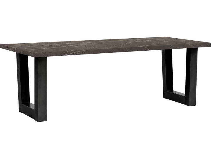 Esstisch OMG DESIGN Formula , pedra, schwarz, pedra, B:220cm H:77cm T:100cm, Tische, Esstisch, Hochwertige Melamin-Tischplatte mit Metallgestell