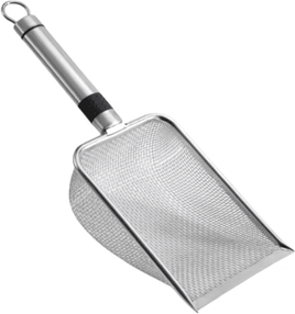 Inspire Curations Premium Stainless Steel Cat Litter Scoop With Durable Aluminum Handle silver