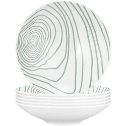 Seltmann Life Nature Jahresringe Pasta-/Suppenteller, Teller, Grün, Weiss
