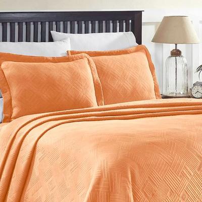 Home City, Inc. Geometric Fret Bedspread Set, Queen, Orange