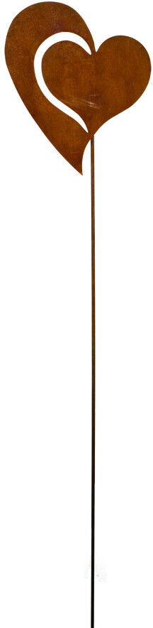 Badeko Gartenstecker Herz Christine 150 x 25 cm rostbraun