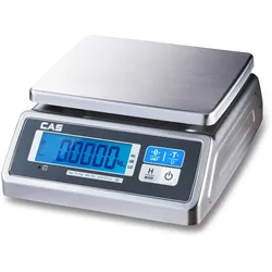CAS Waage SWW2S, GEEICHT, Edelstahlwaage, Kontrollwaage, 30 kg/5 g, Tischwaage, Küchenwaage, Teewaage, Imkerwaage, Obstwaage Gemüsewaage