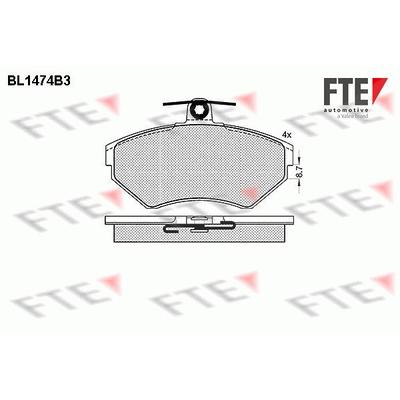 Fte Bremsbelagsatz, Scheibenbremse [Hersteller-Nr. 9010201] für VW, Seat