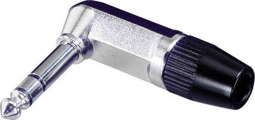 Rean AV NYS208 Klinken-Steckverbinder 6.35mm Stecker, gewinkelt Polzahl: 3 Stereo Silber, Schwarz 1St.