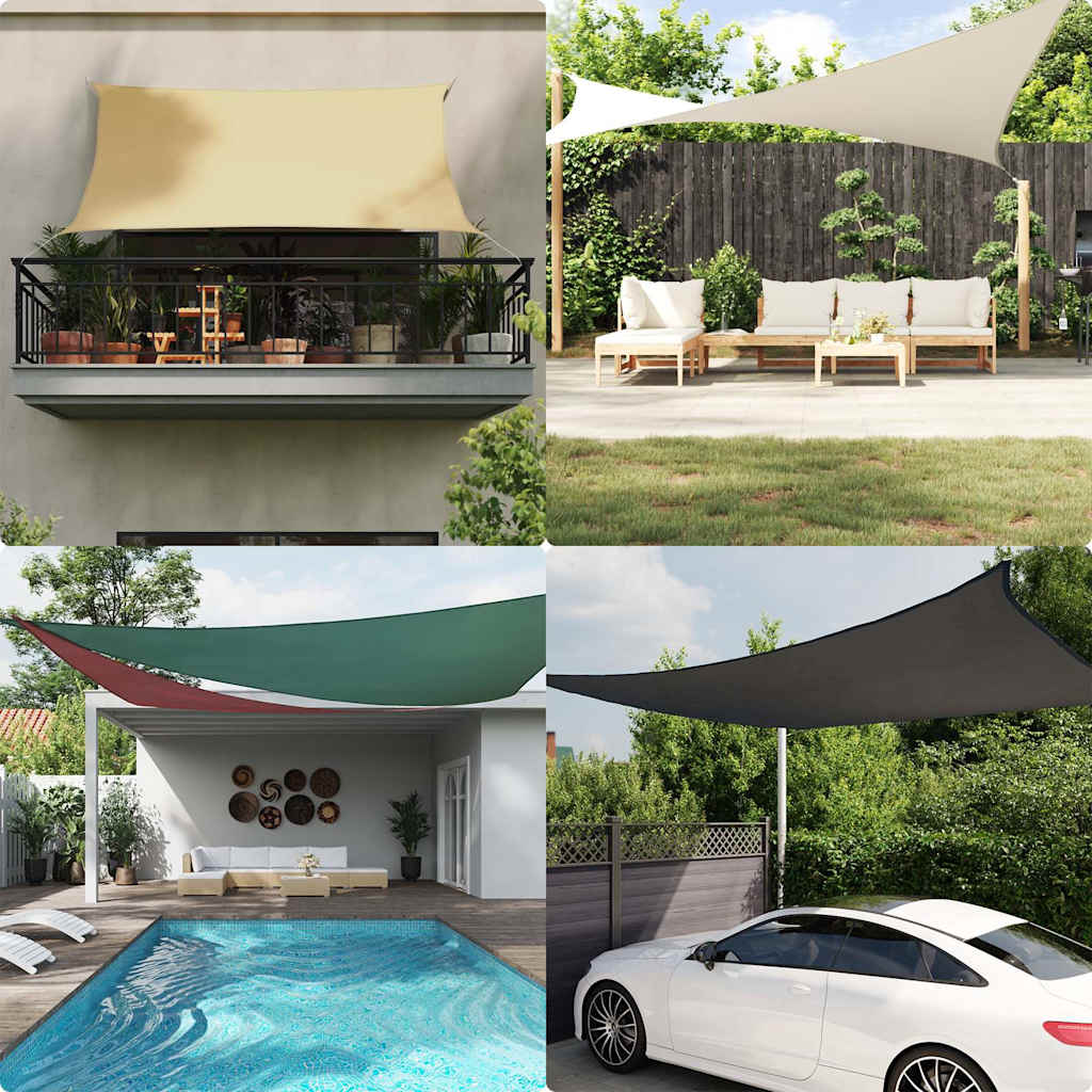 vidaXL Toldo de vela rectangular tela Oxford blanco 4x5 m Blanco
