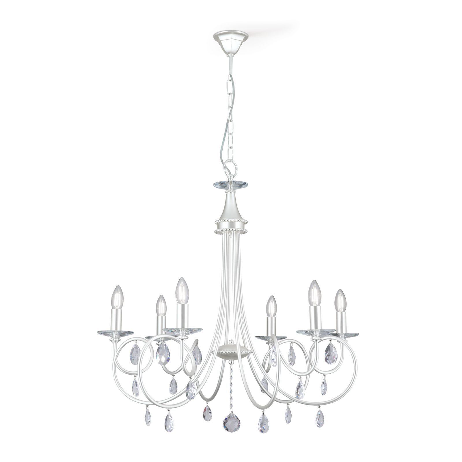 Orion Leuchten Krone GIADA 74cm Silber LU 1670/6 silber-matt 9003090201808