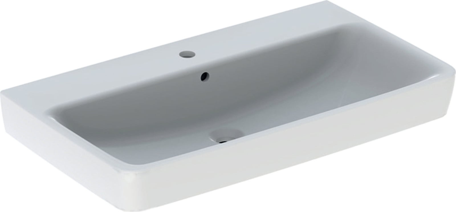 Geberit Renova Plan wastafel met kraangat, wit, B: 850 mm, D: 480 mm