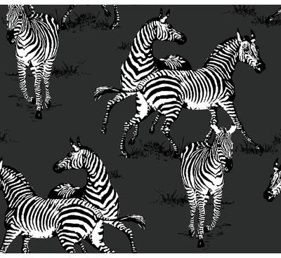 Harry & Grace Playful Zebras Peel and Stick Wallpaper