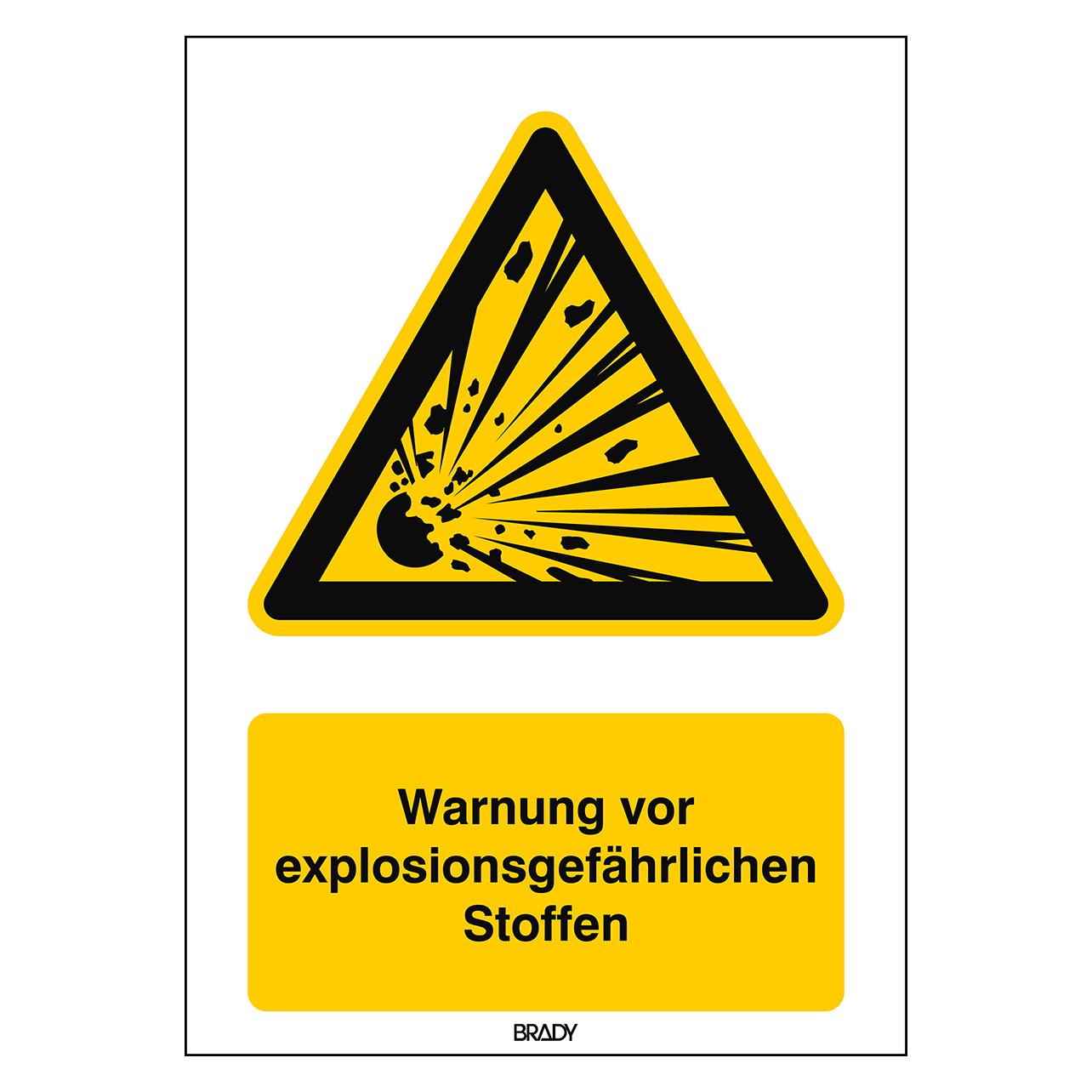 Brady ISO 7010 PIC W002 B-7525 ISO 7010 Zeichen - Warnung vor explosionsgefährlichen Stoffen Al (816760)