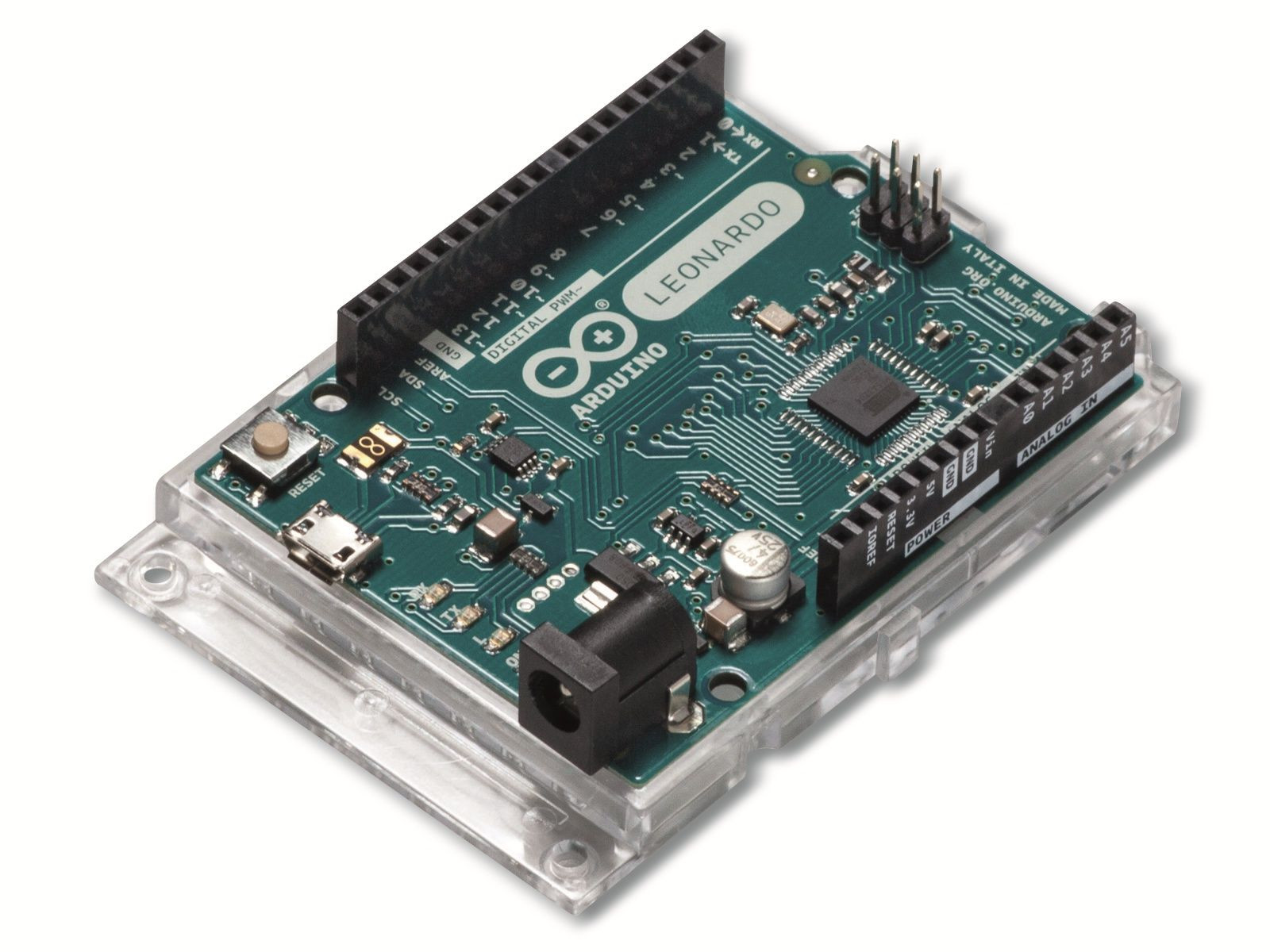 Arduino Leonardo bord met aansluitpinnen