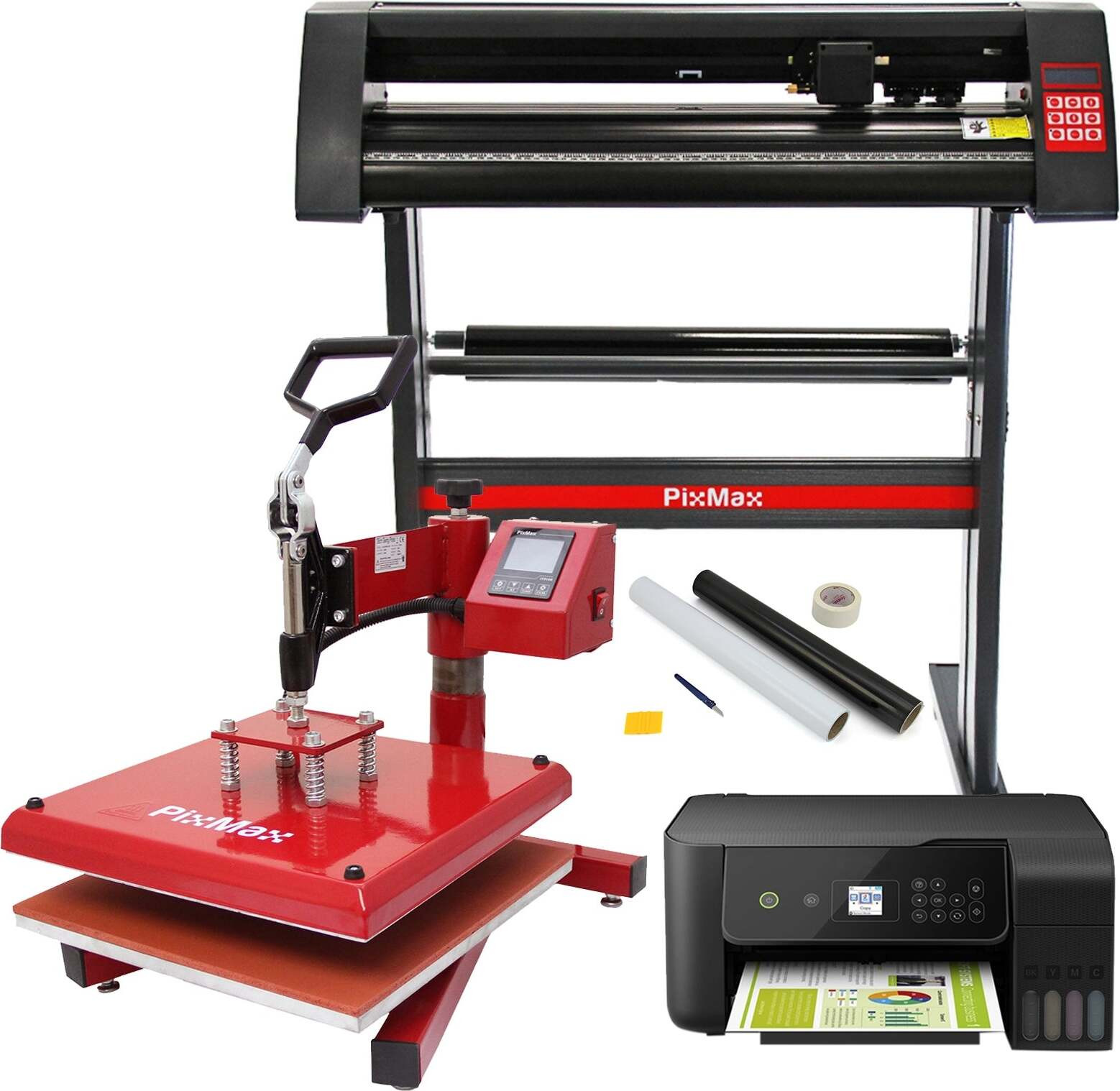 Monster Shop PixMax transferpers en vinylsnijplotter met printer, 38 cm