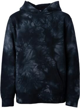 Independent Trading Co. PRM1500TD Youth Midweight Tie-Dyed Hooded Sweatshirt in Black size Small   Cotton/Polyester Blend