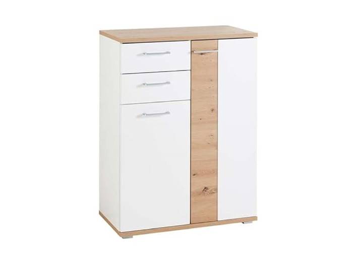 Froschkönig24 Signo Schuhschrank Schrank Weiß matt/Artisan Eiche Nachbildung