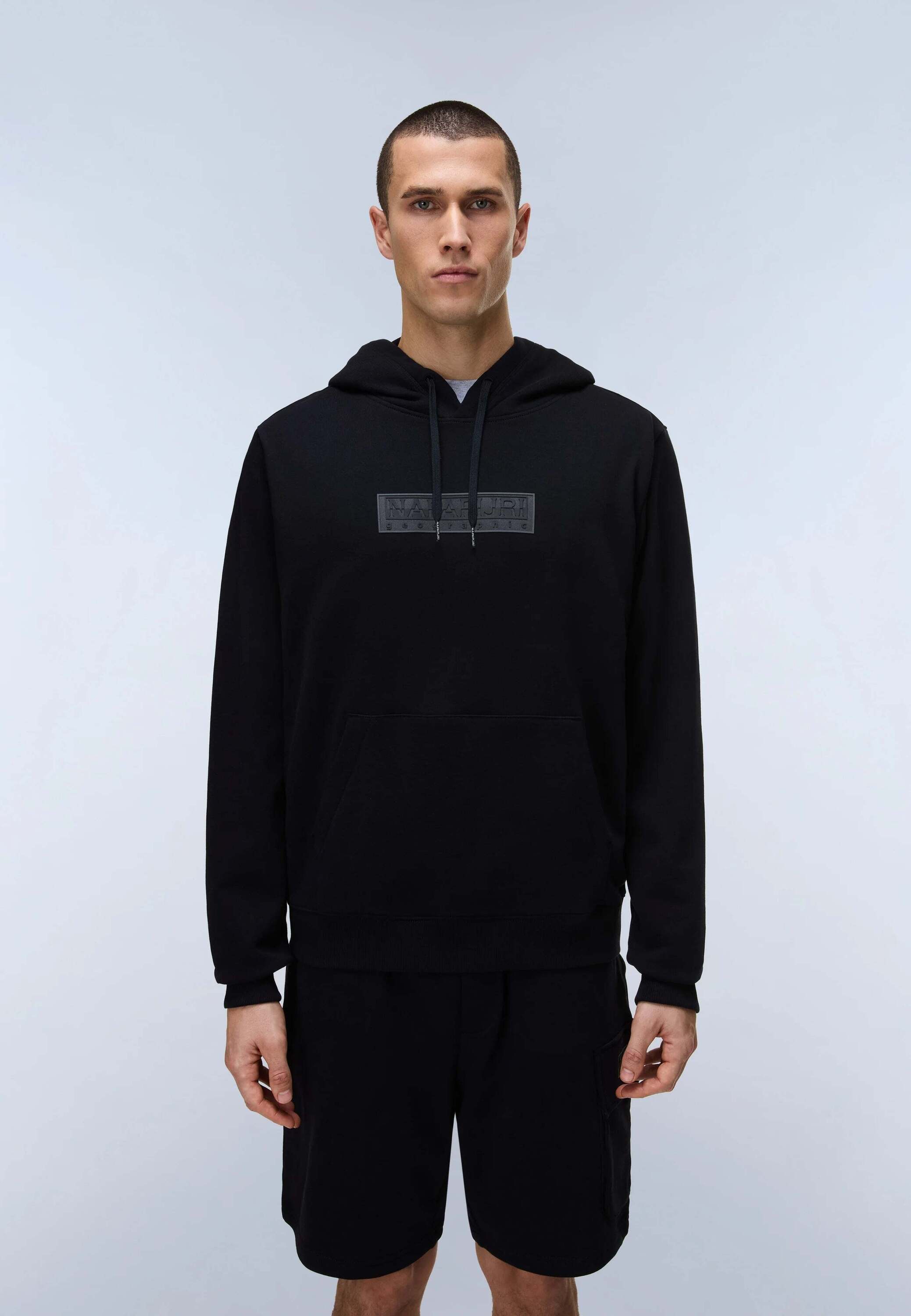 Kapuzenpullover NAPAPIJRI "Napapijri Kapuzenpullover B-BOX LOGO H1", Herren, Gr. L, schwarz, Obermaterial: 90% Baumwolle CO. 10% Polyester PES., Pullover Kapuzenpullover schwarz L