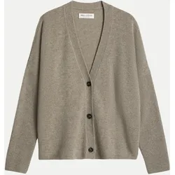 Oversized Strickjacke aus Wolle Beige S