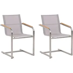 GARTENSTUHL 2er-Set Edelstahl beige Cosoleto
