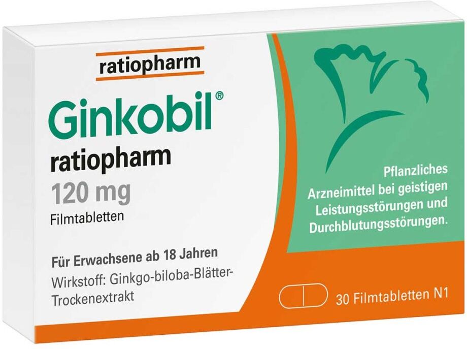 Ginkobil ratiopharm 120mg mit Ginkgo biloba 30stk