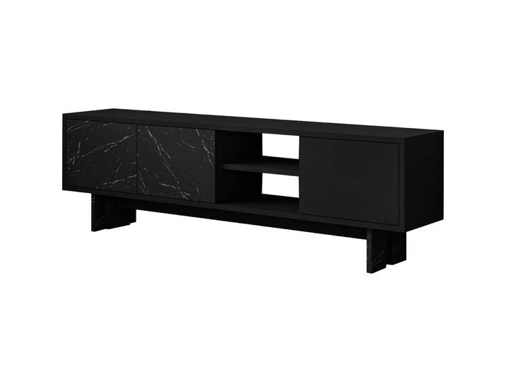 TV-Möbel Georis Schwarz/Marmor Holzwerkwerkstoff B 150 cm