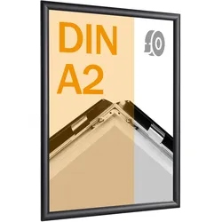 Klapprahmen A2, selbstklebend Gehrung | schwarz, Aluminium